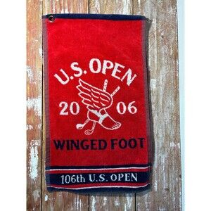 US Open 2006 Golf Towel Winged Foot Club Member Red Blue White USGA 106 Grommet